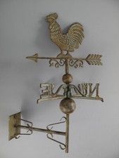 Wetterhahn Garten Dekoration Gusseisen Antik Stil Wetterfahne gr&uuml;n Windrad
