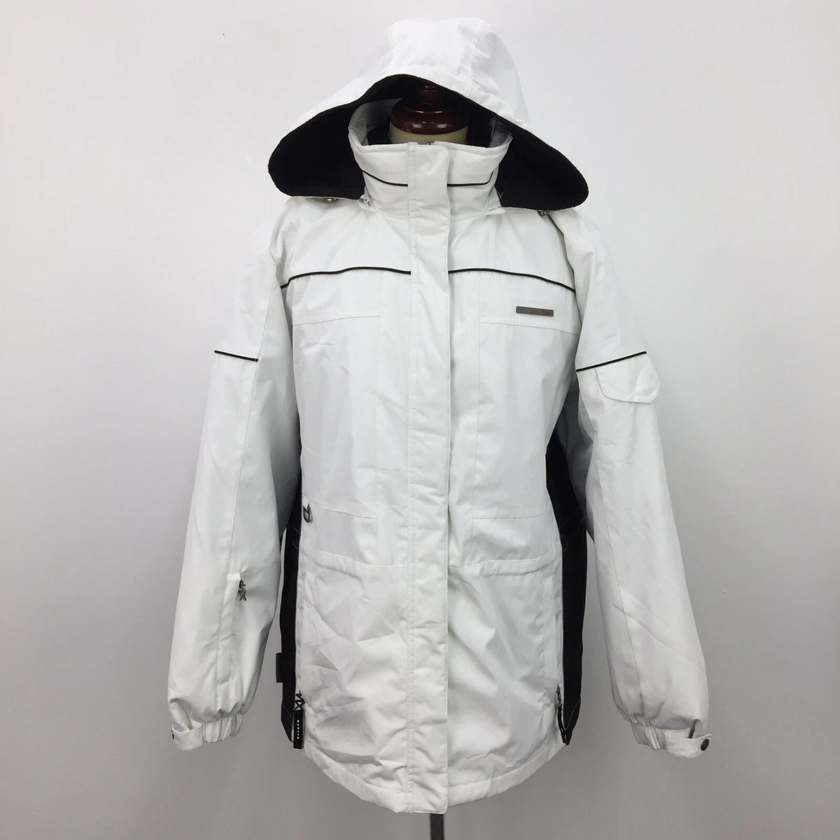 Zeroxposur White Hooded Element Protector Down Zip 3 In 1 Jacket