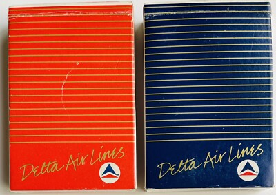 Delta Airlines Playing Cards - 2 Decks Widget Logo - unsealed - Script Logo