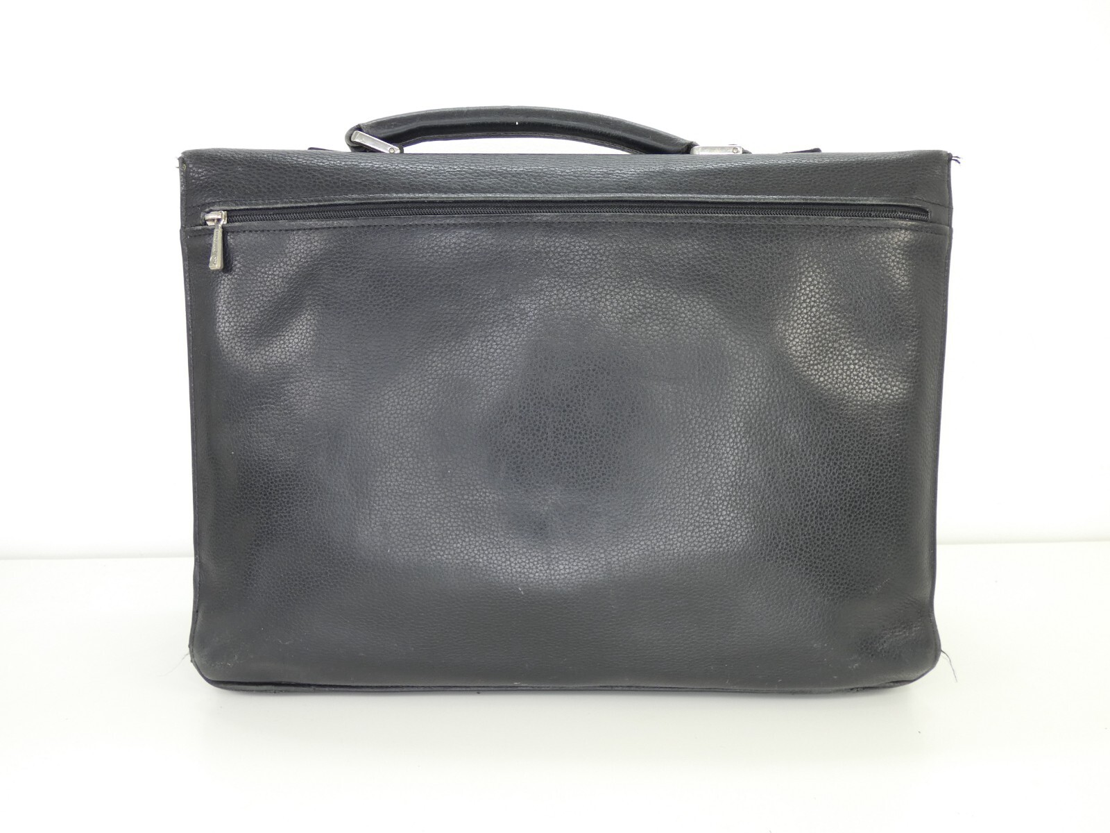 Longchamp Briefcase Bag Vintage Retro Real Leather Black Documents Smart Work image 3