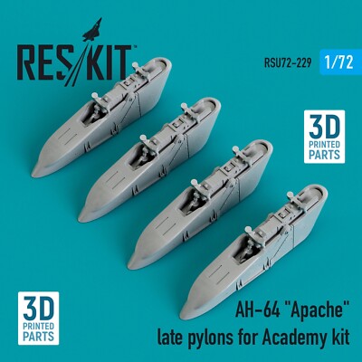 ResKit RSU72-0229 for Scale kit 1:72 AH-64 ''Apache'' Late Pylons for Academy kit