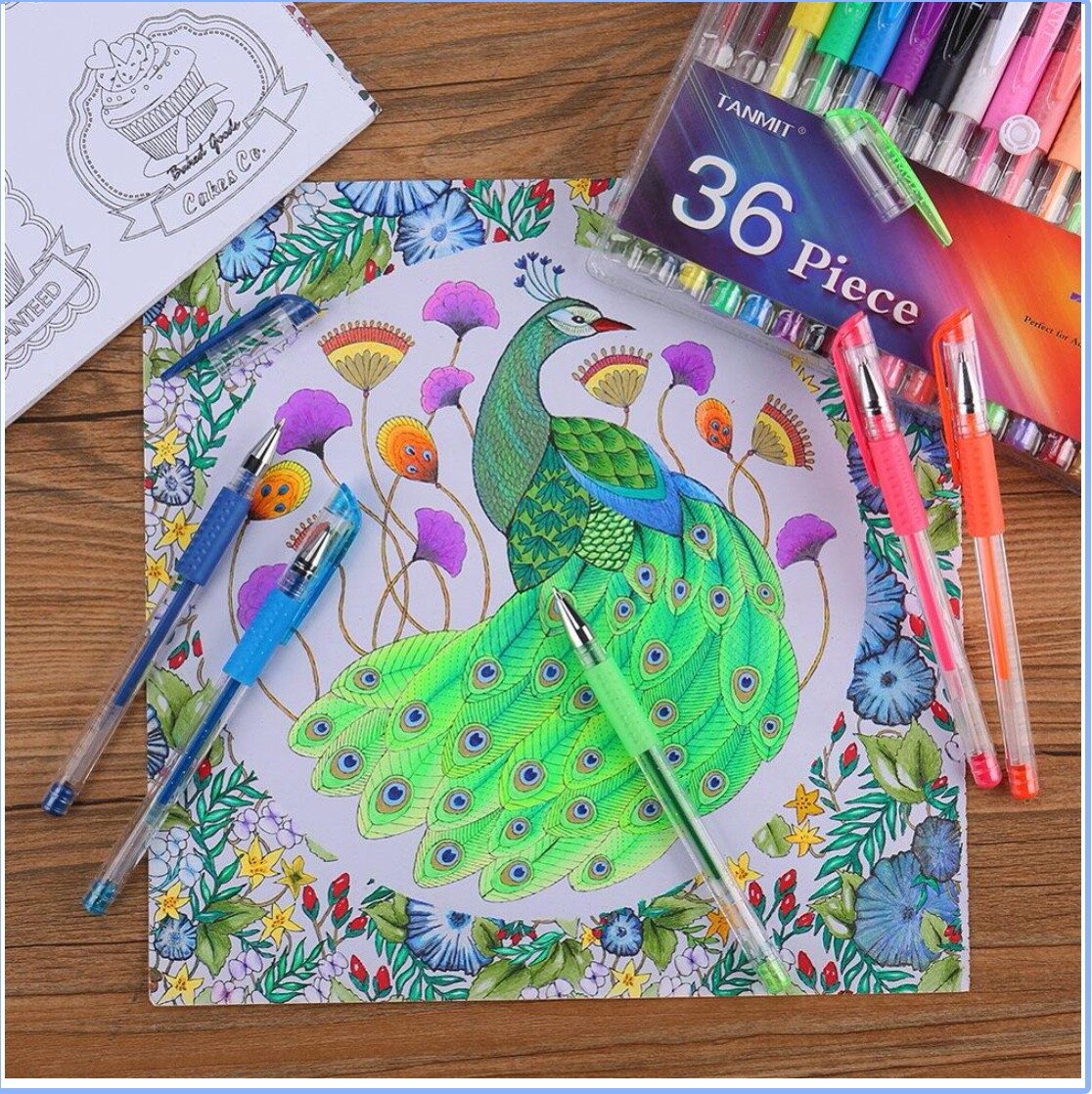 Tanmit Gel Pens Set Colored Pen Fine Point Art Marker 36 Unique Colors&nbsp;