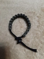 Paracord Adjustable Bracelet ( Black/Military Mesh ) Handmade
