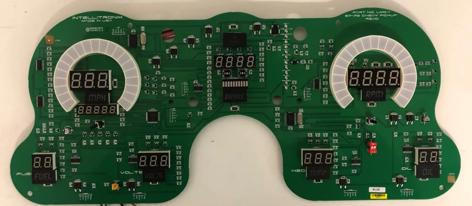 1967-1972 Chevy грузовик цифровой приборной панели зеленый светодиод датчики для двигателя LS США сделано - Изображение 3 из 4