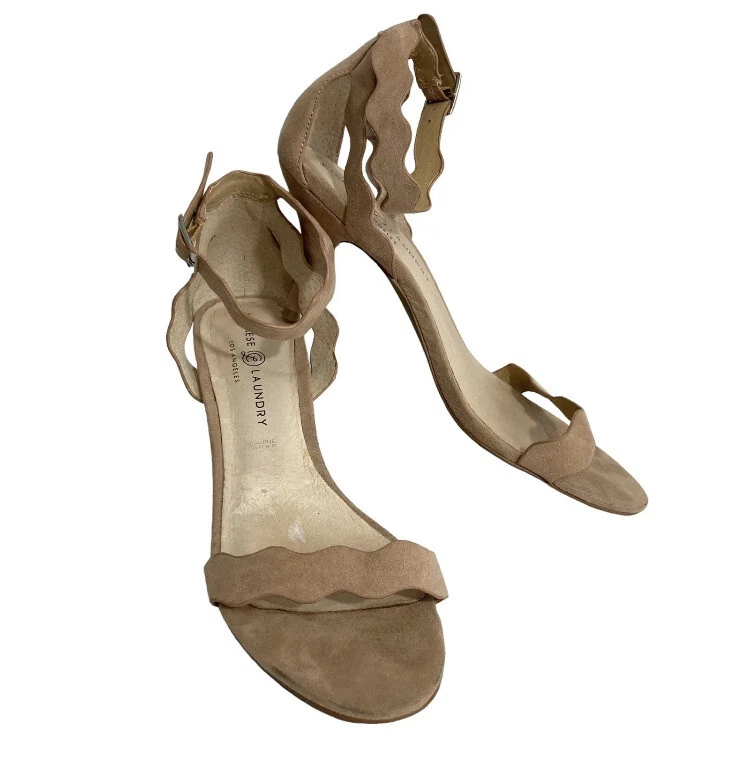 Sandalias chinas de lavandería zapatos para mujer talla 9 correa en el tobillo tacón alto punta abierta Foto 4 de 4