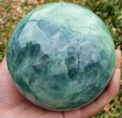 AAA+++ 80MM Glow In The Dark Stone crystal Fluorite sphere ball AA - Picture 2 of 4