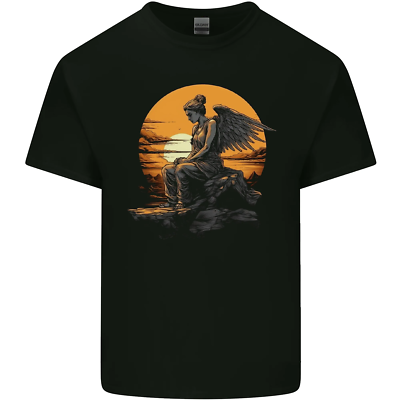 Un Fallen Angel Tramonto Fantasia Uomo Cotone T-Shirt