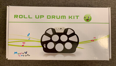 Andoer elektronisches Roll up Drum Pad faltbar 2 Stöcke +Pedale Hi-Hat Bass Drum