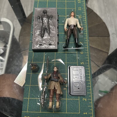Star Wars Saga Collection Princess Leia Boushh Disguise Han Carbonite Figure Lot