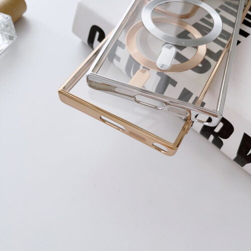 For Samsung Galaxy S23 S22 Ultra S21 Plus Magsafe Plating TPU Clear Case Cover - Photo 4 sur 20