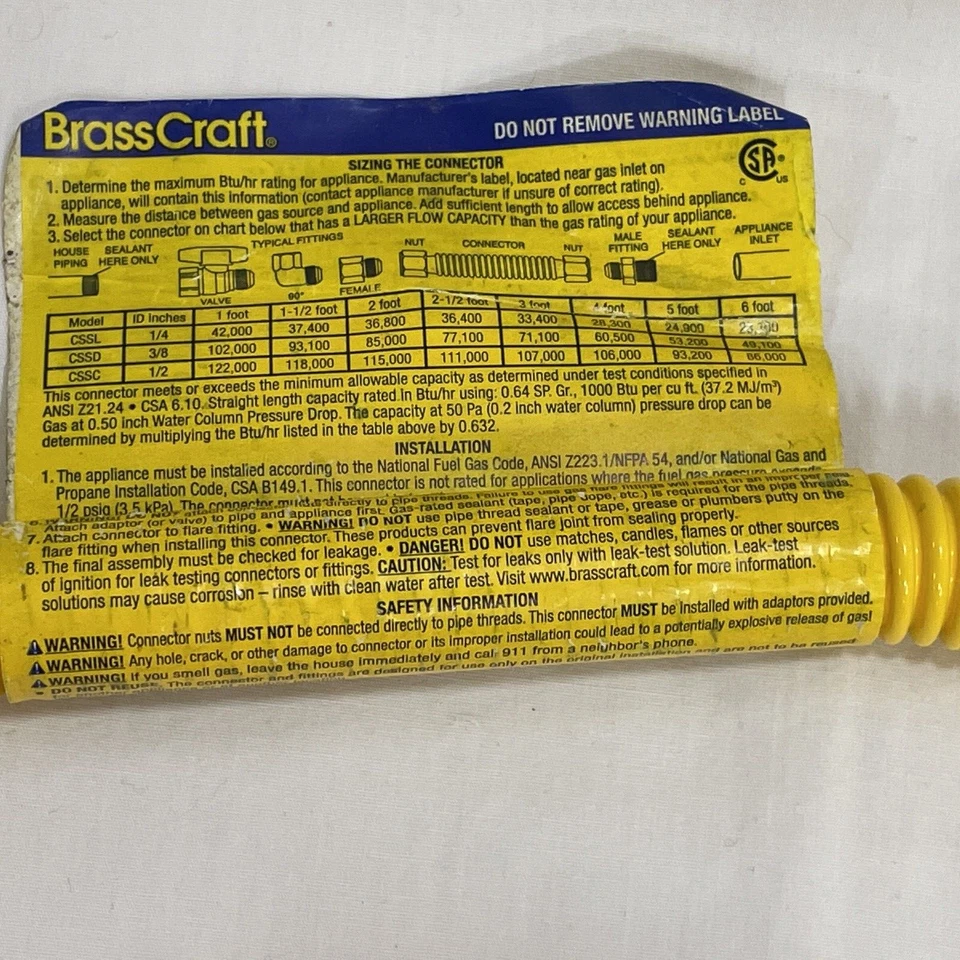 BrassCraft Cssc55-24(Ssc55-24) 2 Procoat Range Gas Connector Hose with Adapters - Image 2 of 4