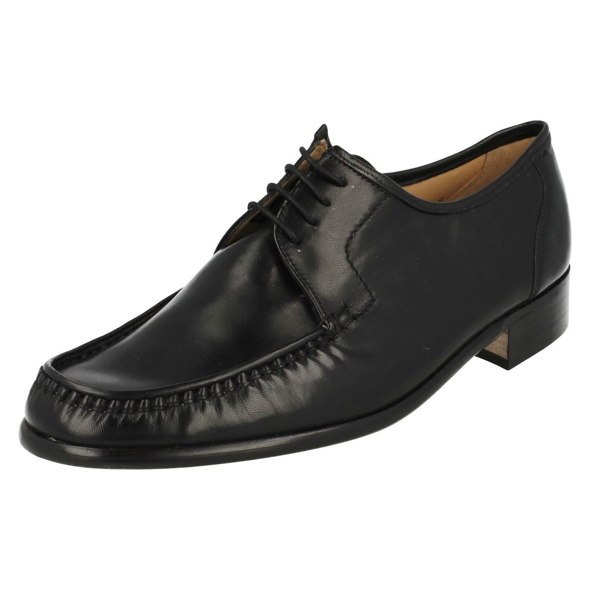 Mens CREWE 33343 g fit Black leather lace-up shoe by GRENSON