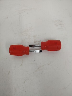 2 PROTO Flat Straight Slotted Screwdriver 1/4 x 1-1/2'' Short Round JK14112R NOS 