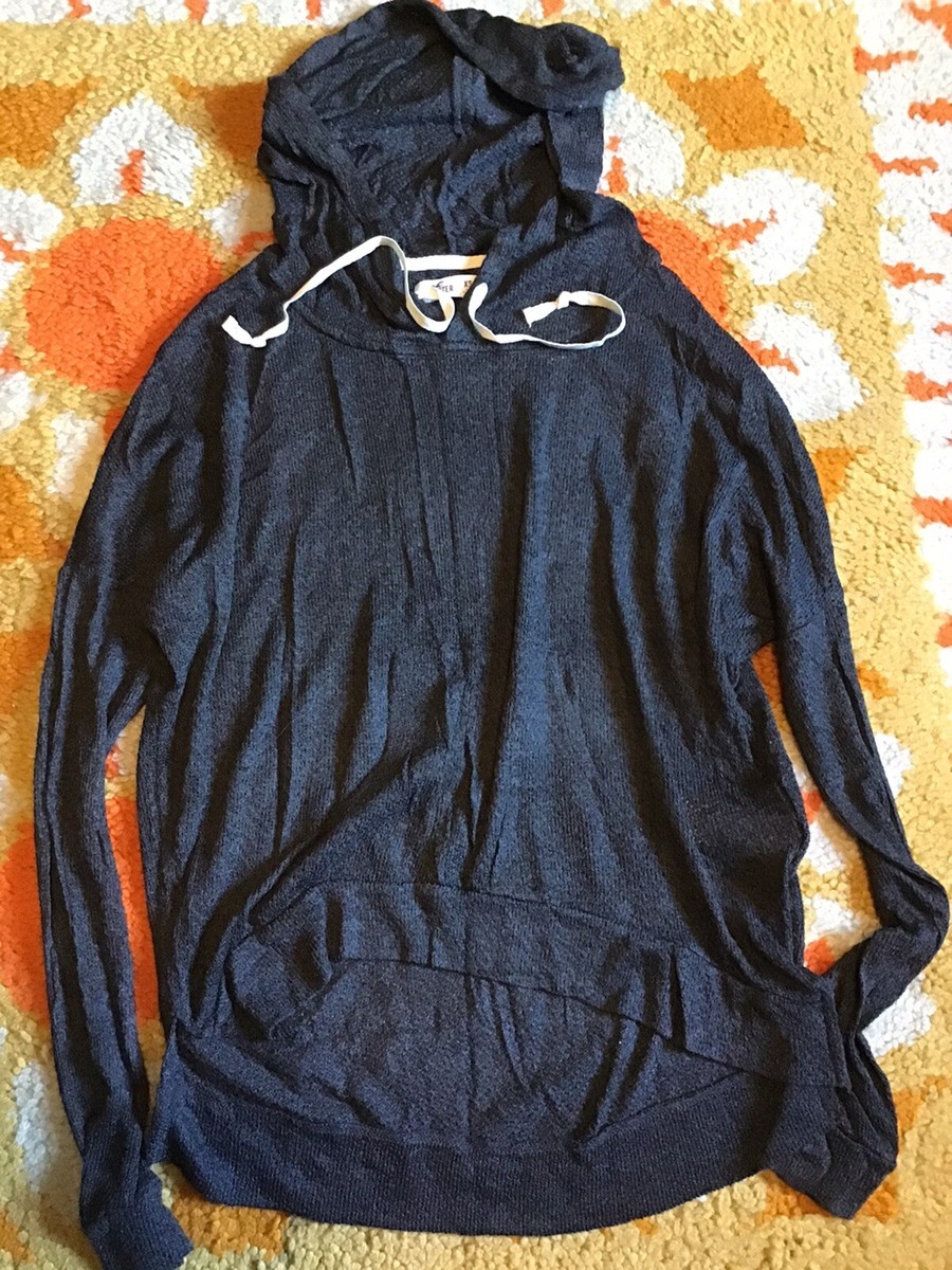 Hollister Gray Knit Oversized Boyfriend Hoodie Sz Xs New! | eBay