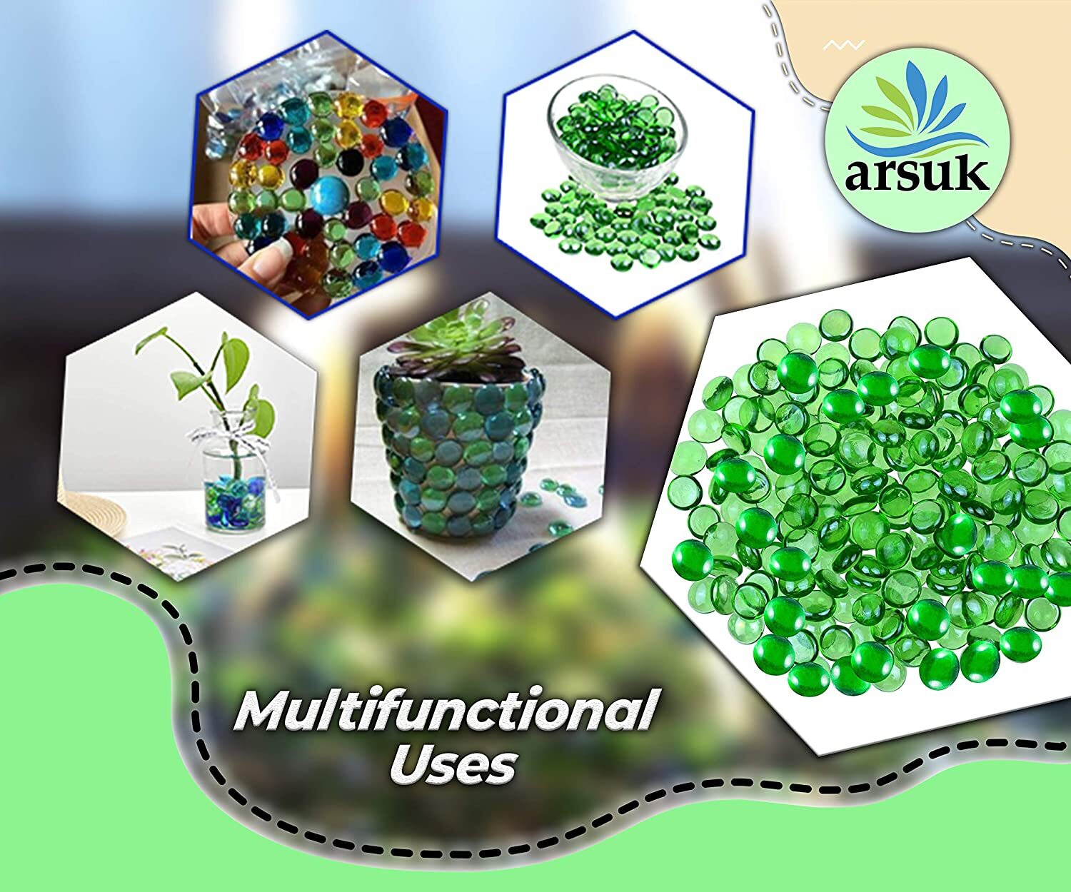 Decorative Glass Pebbles Vase Nuggets Wedding Decoration Various