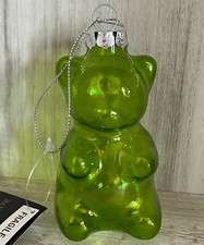 Robert Stanley Gummy Bear GREEN Blown Glass Christmas Ornament Food Gummi Snack