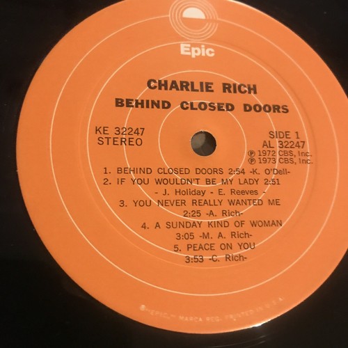 Charlie Rich - Behind Closed Doors, 1973 Epic, NM Vinyl. Award Winning Release - Picture 6 of 9