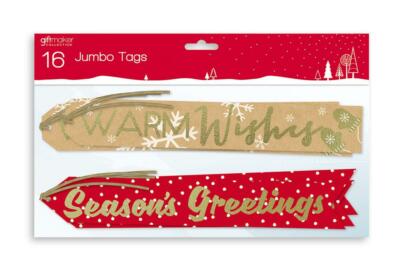 16 Stück zeitgenössisches Design Jumbo Weihnachten Geschenkanhänger