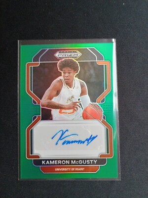2022 Panini Prizm Draft Picks Basketball Kameron McGusty DP-KMC  Autograph Green