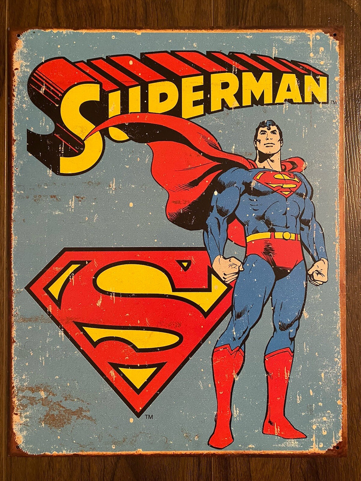 Superman DC Comics Retro Enamel Tin Sign 16” x 12.5” Desperate Enterprises #1335