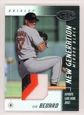ERIK BEDARD 2002 LEAF CERTIFIED MIRROR BLACK RC 1/1 BALTIMORE ORIOLES LOGO PATCH