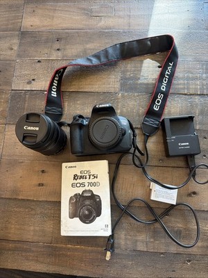 Canon EOS Rebel T5i DSLR Camera Kit 55-250mm Lens 16GB SD - WORKS
