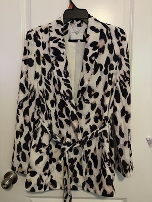 Rino & Pelle Animal Print Blazer Coat Women s Size 40-L Lightweight Jacket