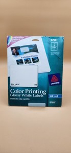 Avery 8768 Glossy White Labels 3.75 by 4.75 Partial Box 8 Labels INK JET