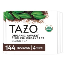 TAZO Organic Awake English Breakfast Black Tea Bags, 144 Total Tea Bags (36Ct -