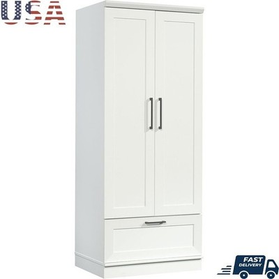 Adjustable Wardrobe Closet W/ Shelves Garment Rod Storage Cabinet Organizer New
