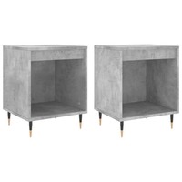 Nachttische 2 Stk. Betongrau 40X35X50 Cm Holzwerkstoff