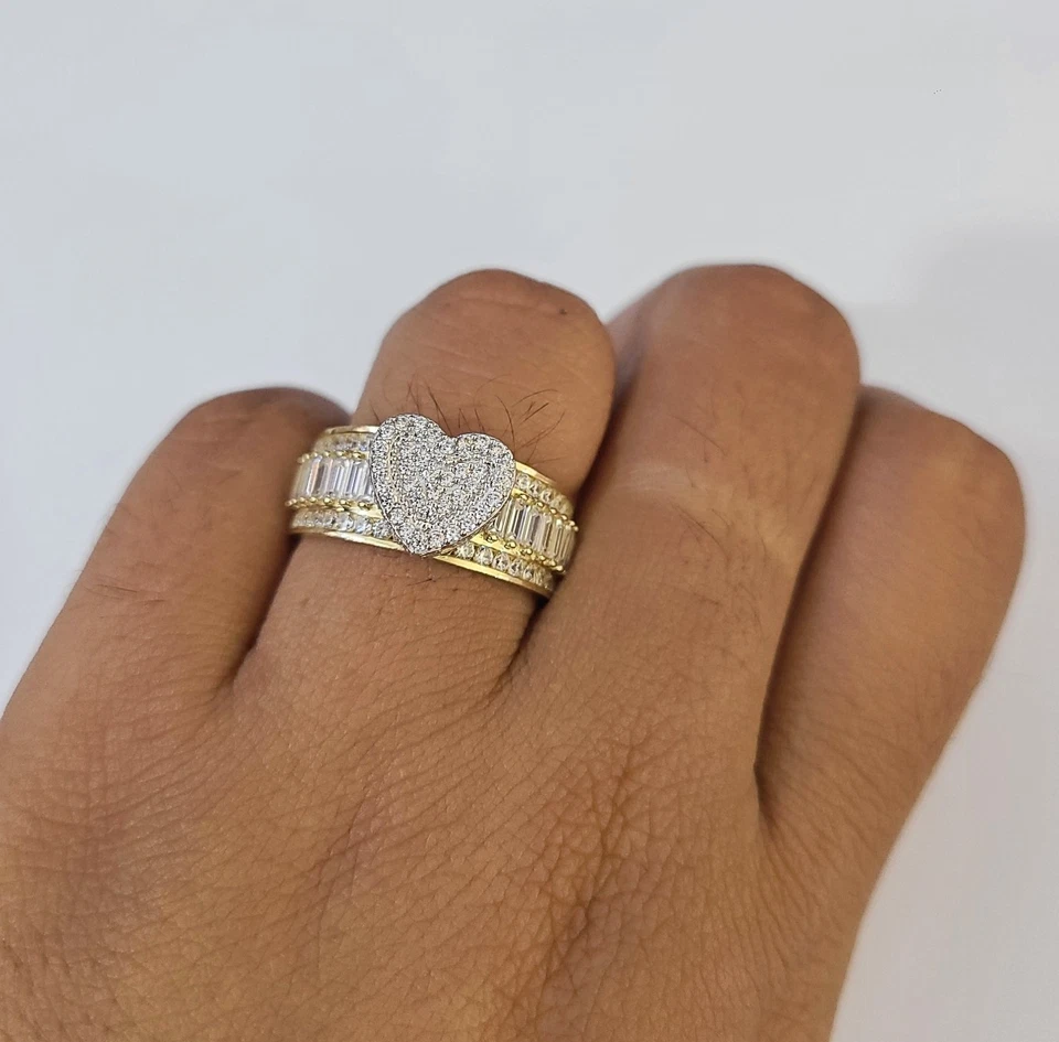 10k 心形戒指 黄金 男式 女式 正品 — 第 2/4 张图片