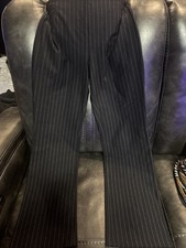 New York And Company Woman  s Black /silver Pinstriped Pants Size S