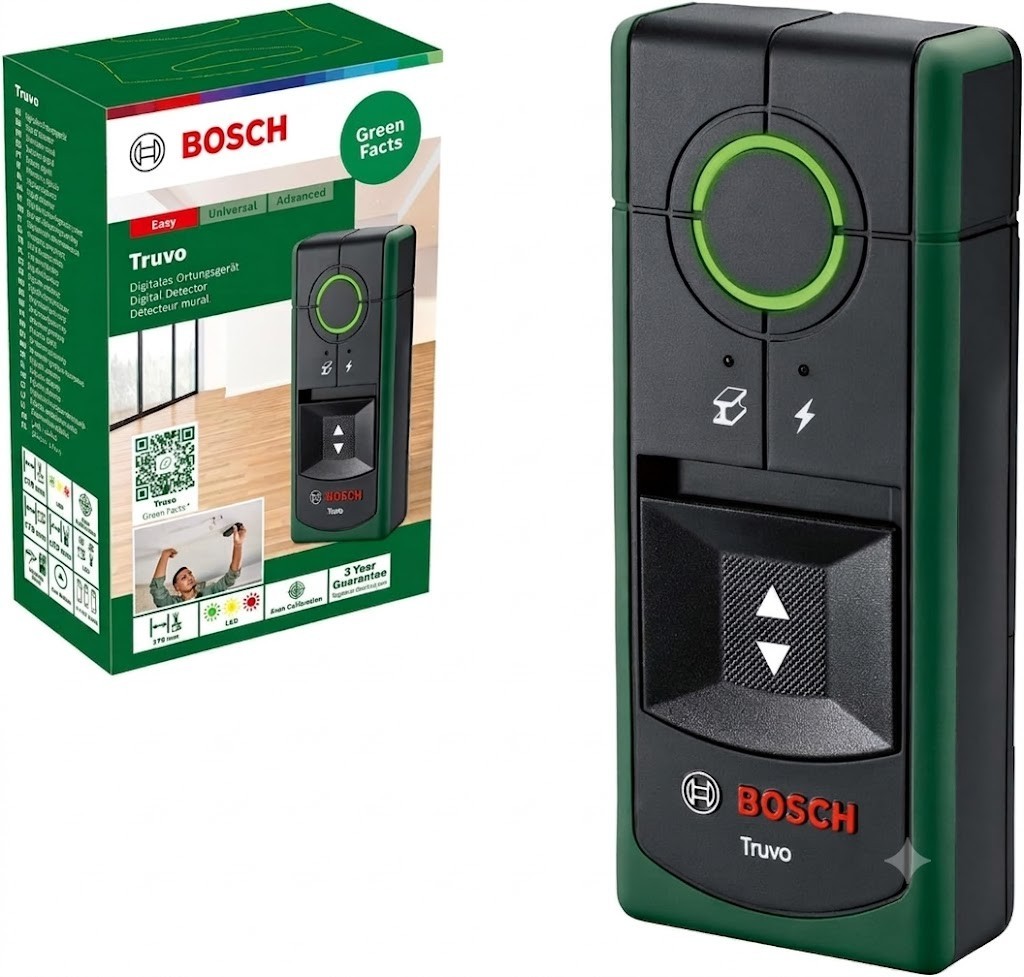 Bosch Truvo 2nd Gen Wall Scanner Live Cable Metal Detector 70mm Depth Green New