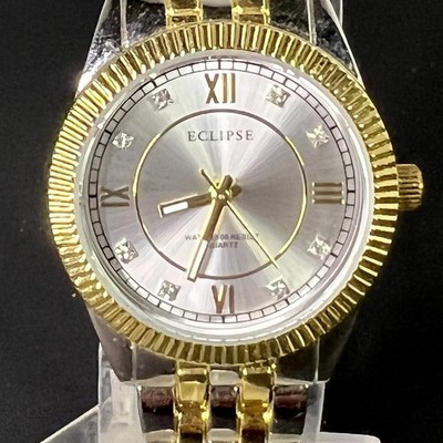 Eclipse 34mm Quartz 2Tone Case and Dial Gold Accents On 2Tone Bracelet