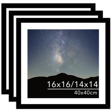 3 Pack 16x16 Picture Frame Black with 14x14 Mat for 40 x 40cm Diamond Art Pai...