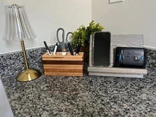 Men Accessories Nightstand Organizer Gadget Valet Tray Phone Desktop Stand Gift