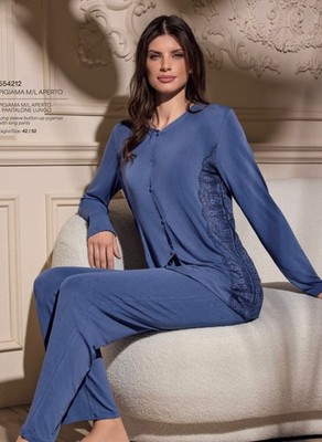 Lormar Women's Long Sleeve Viscose Pajamas 654212