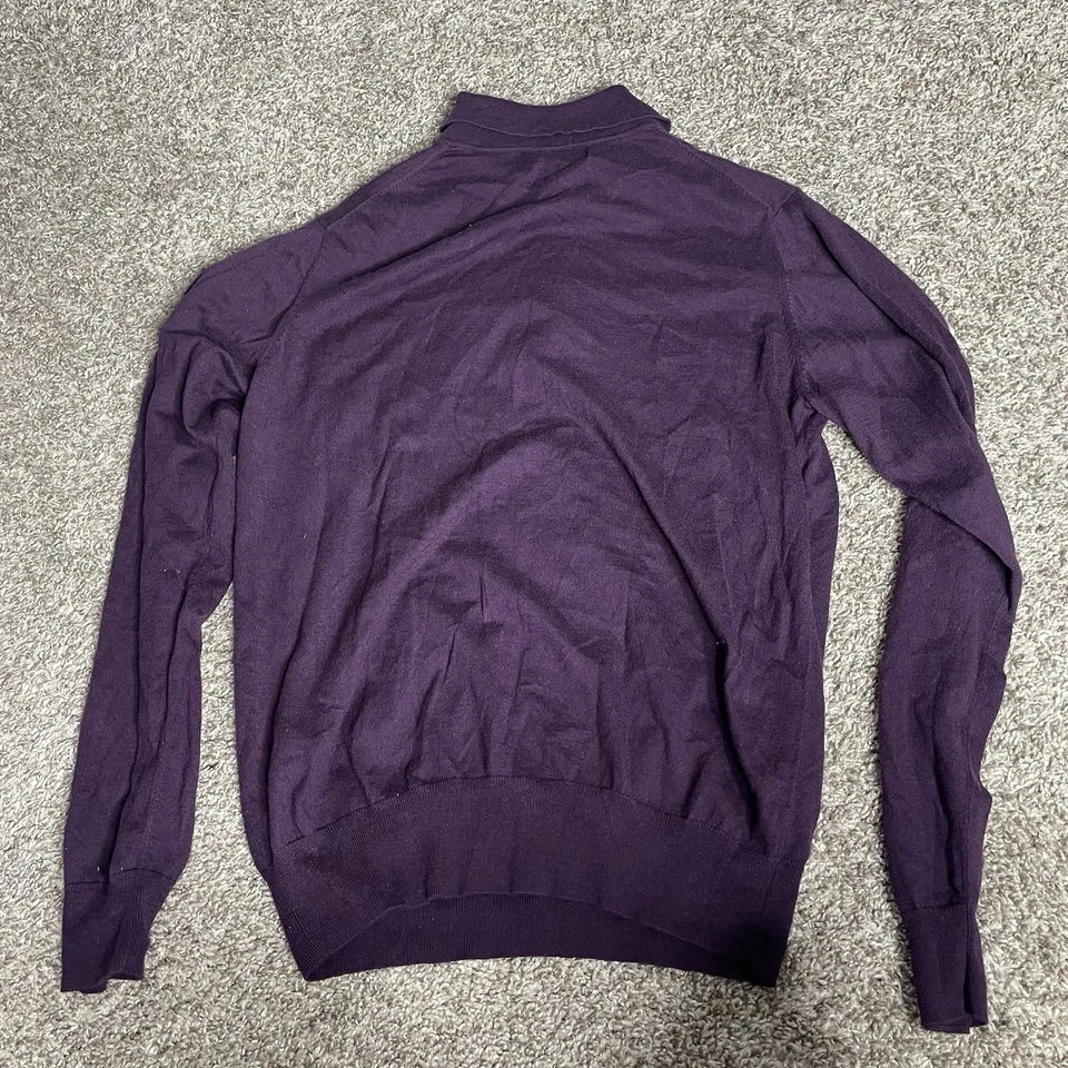 Suéter Orvis Cashmere Para Hombres Pequeño Púrpura Cuello Tejido Seda Usado en Excelente Condición Polo Preppy Foto 3 de 4
