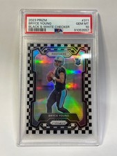 PANINI 2023 Prizm #311 Bryce Young Black White Checker Football Card PSA 10