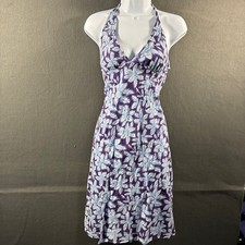 VTG american eagle cotton babydoll mini halter dress 6 purple fairy floral