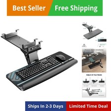 Vassoio Tastiera Altezza Regolabile, Girevole Inclinazione Computer Tastiera Cassetto Sotto D...