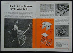 Child size Rickshaw Style Bicycle Trailer How-To build PLANS