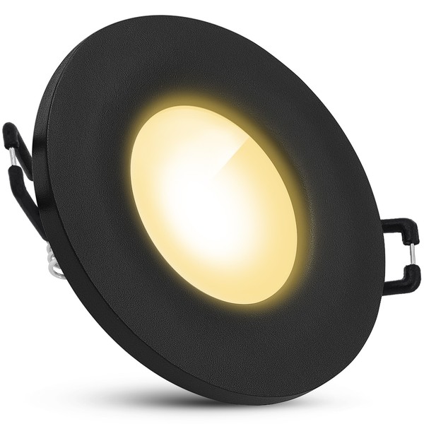 Einbaustrahler Beda Schwarz IP65 Mit Fourstep 4W Warmweiß Deckenlampe Einbauspot-image