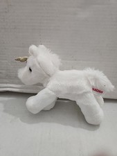 Aurora Flopsies White Unicorn Plush Gold Horn 7 Stuffed Animal