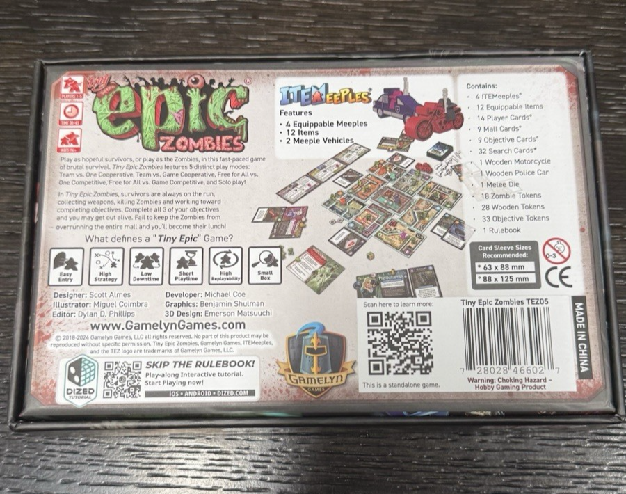 Tiny Epic Zombies Gamyelyn Board Game - New | eBay