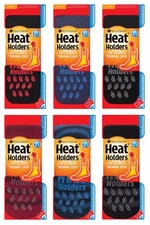 Heat Holders Mens Thick Winter Warm Thermal Anti Skid Slipper Socks with Grips
