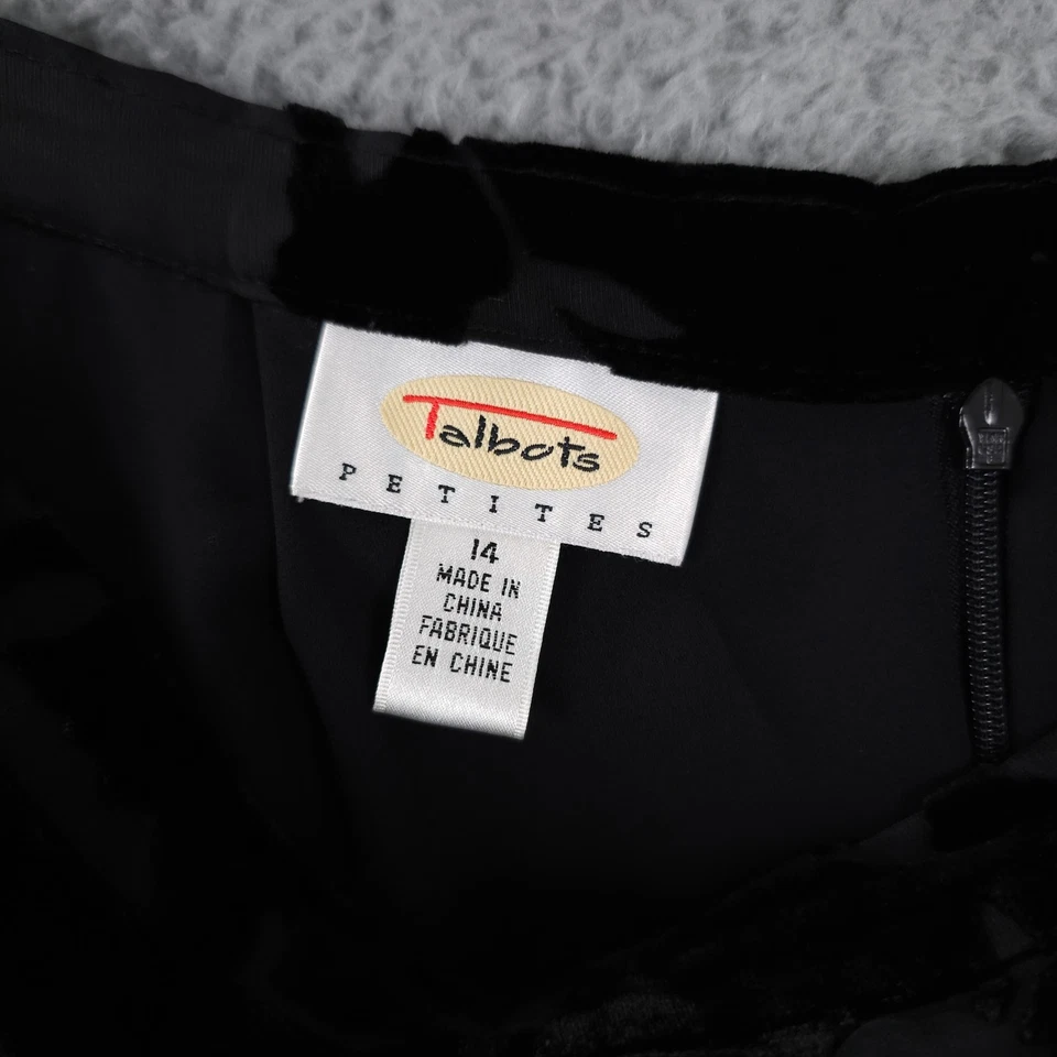 Maxi falda vintage Talbots para mujer 14P terciopelo negro floral mezcla de seda Burnout Foto 3 de 4