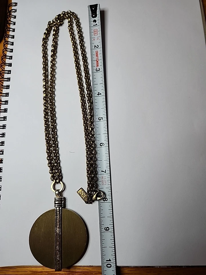 Colar pingente ficha cristal tom bronze e prata coleção SILPADA KR - Imagem 3 de 3