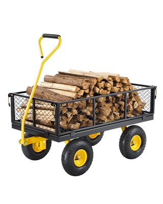 #ad Steel Garden Cart 900lb Capacity Heavy Duty Yard Wagon Utility Cart 10in Tires $67.99